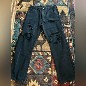 Distressed Black Women’s Jeans